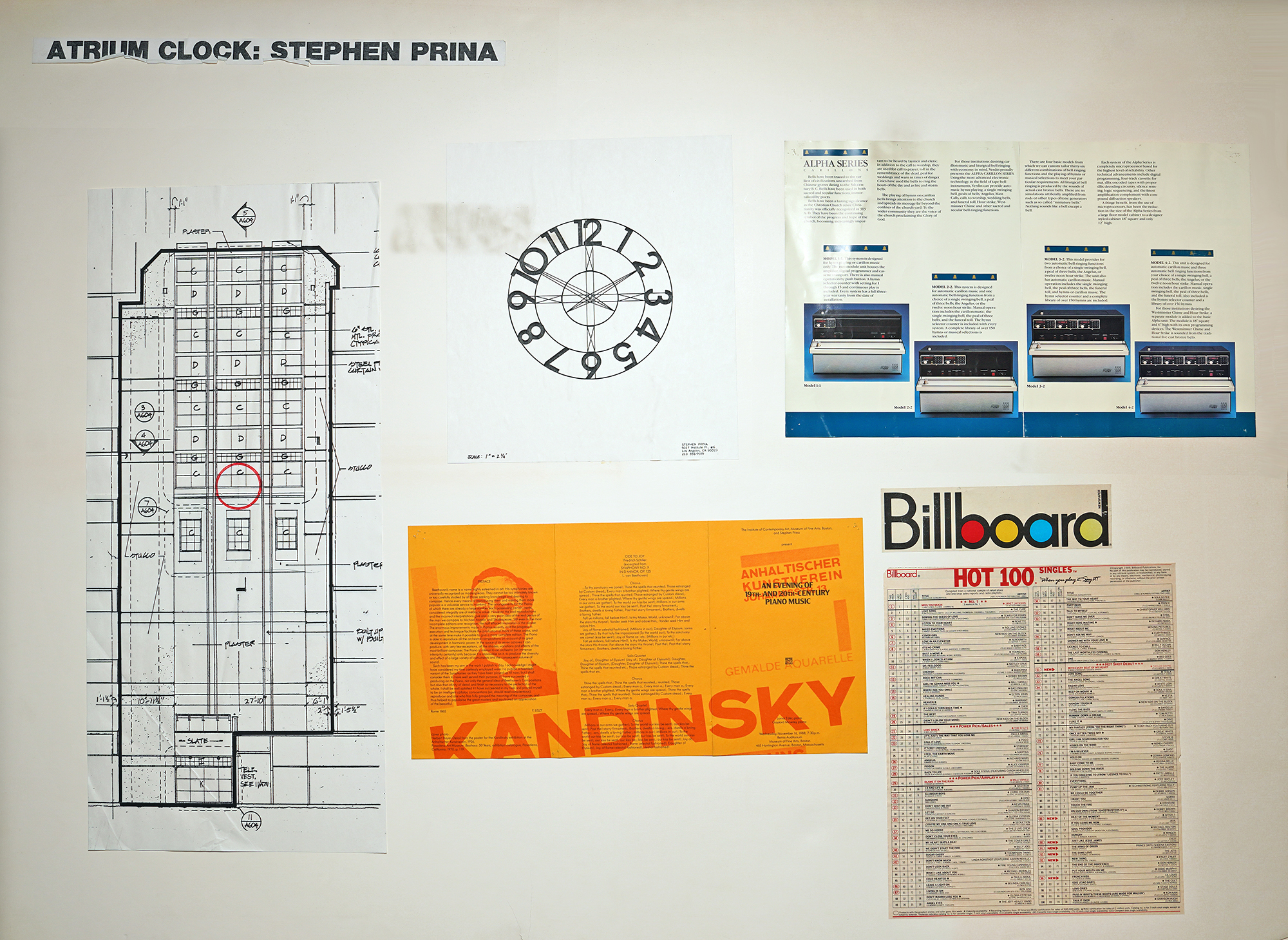 Stephen Prina’s Atrium Clock design