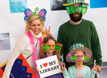 family taking a funny picture