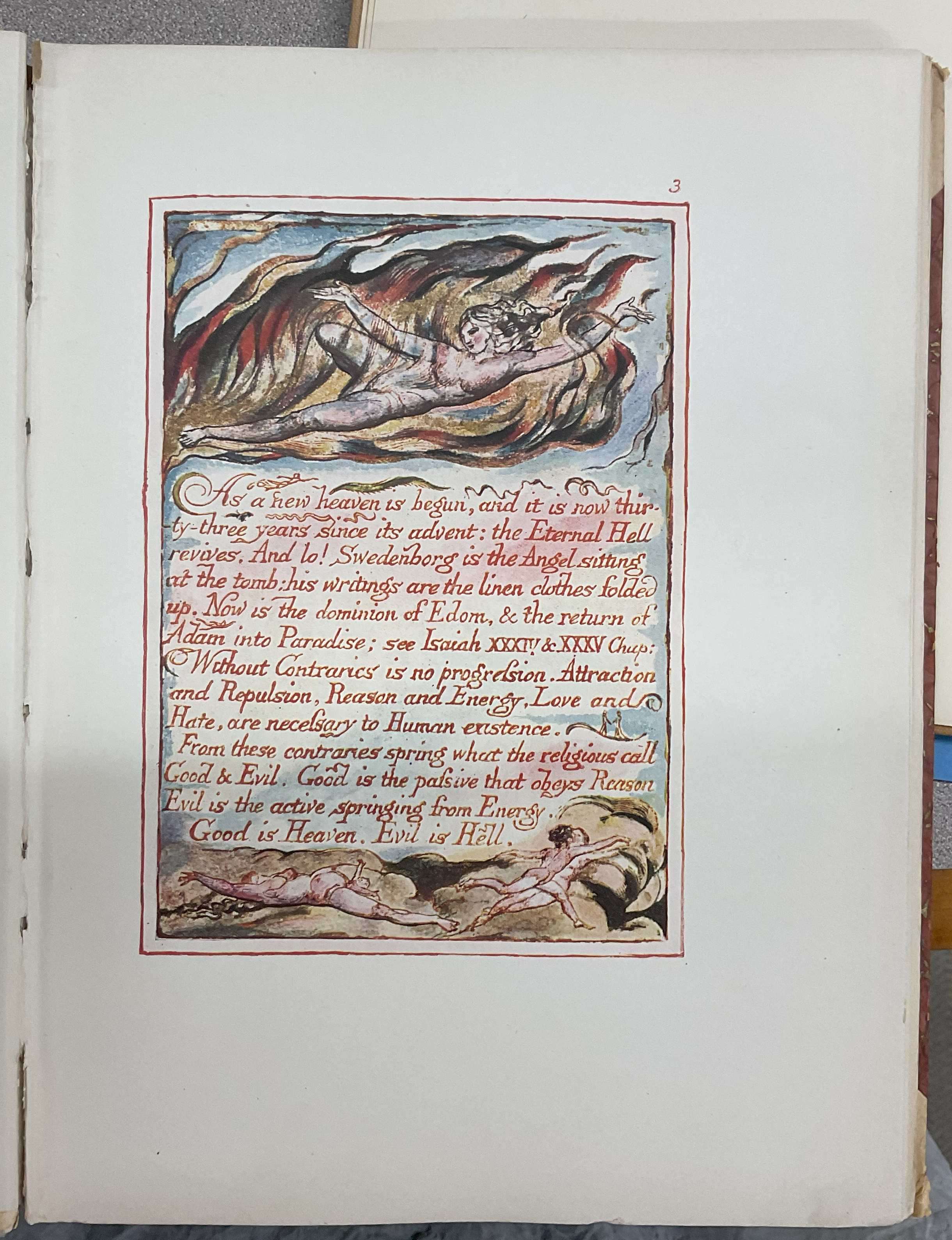 An image from a facsimile edition of The Marriage of Heaven and Hell