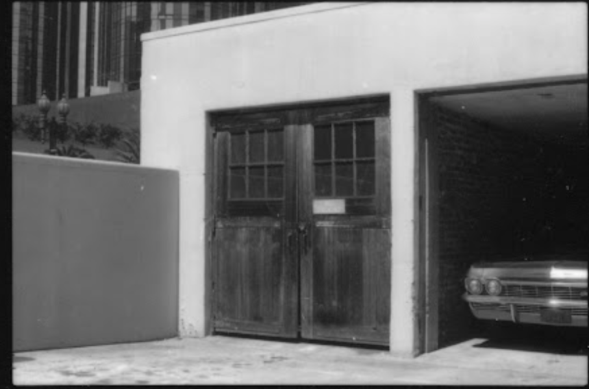 Central Library garages used for library vehicles 1969