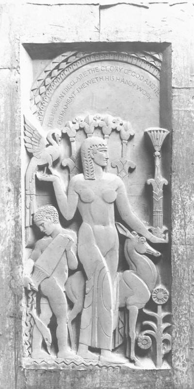 Carving representing Art 1927