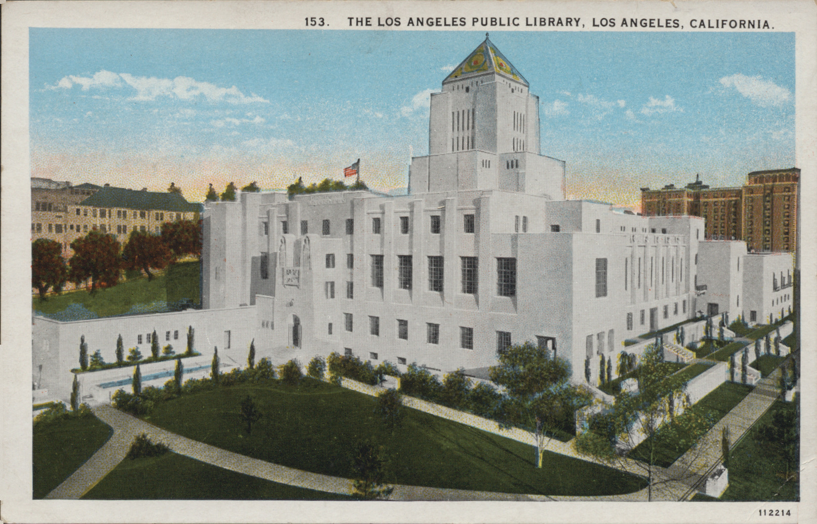 Postcard of the Central Library circa 1930 