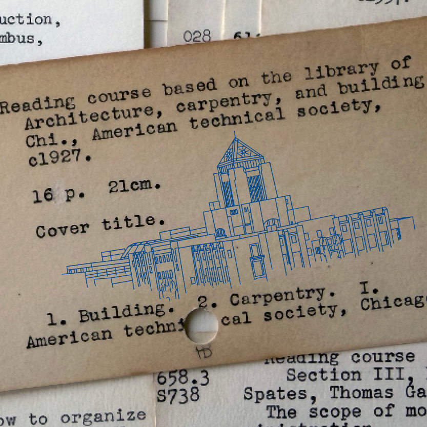 card catalog with stamp