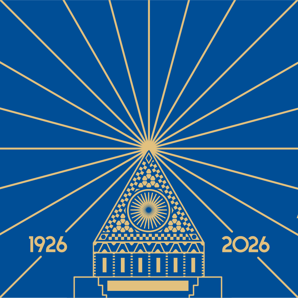 blue and cream logo of the central library