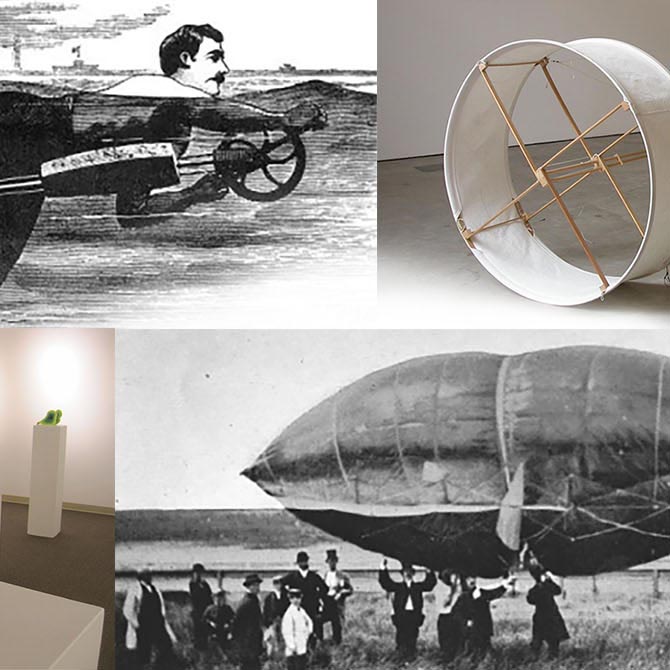 Photo collage of past invention ideas and creative art ideas