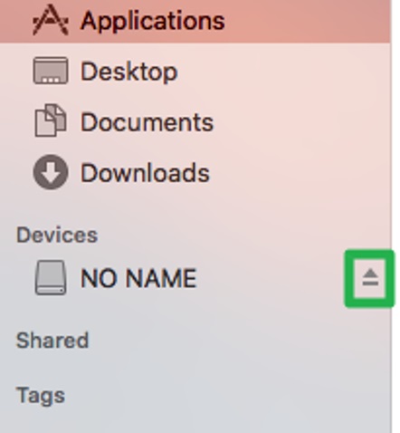 Finder eject screenshot